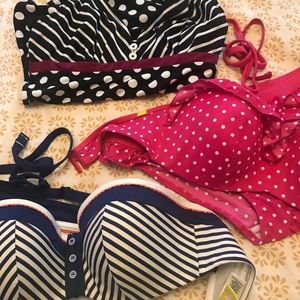 2 Cleo Molded Bikinis & Pour Moi 1 piece swimsuit